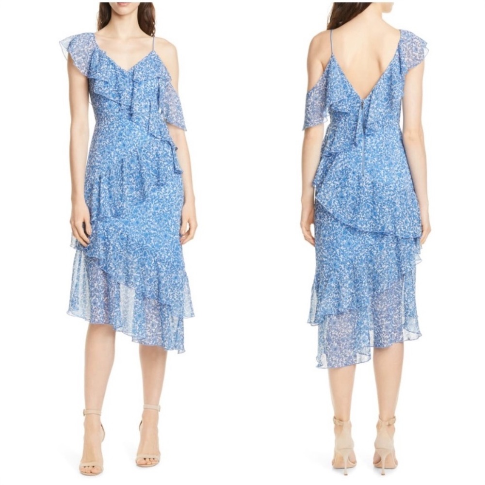 ALICE & OLVIA Olympia floral ruffle dress